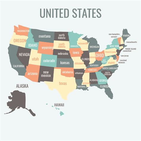 Printable List Of States In Usa Printable Word Searches