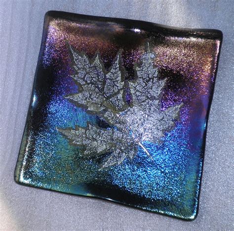 Fossil Vitra Leaf Plate Fused Glass Panel Glass Fusing Projects Fused Glass Jewelry