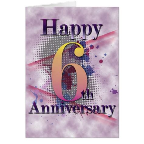 Happy 6th Anniversary Anniversary Card Card