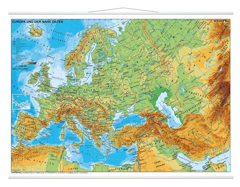 Physische Europakarte Deutschlandkarte 2023