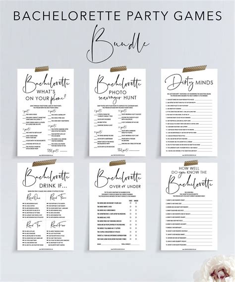 Bachelorette Party Games Bundle 6 Printable Games For Girls Weekend