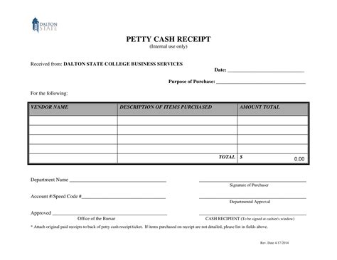 Formal Petty Cash Templates At