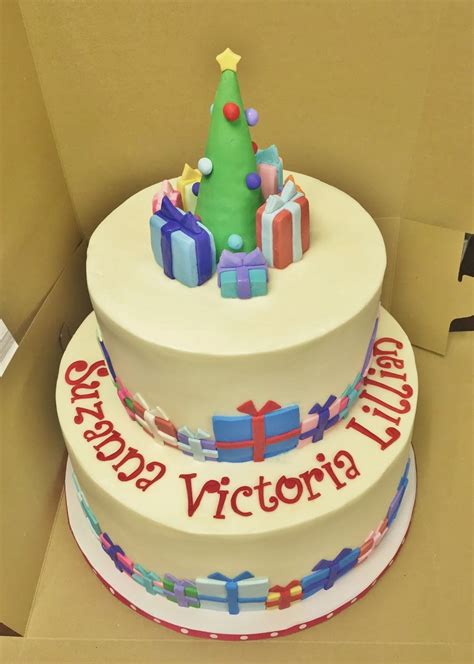Toby always requests a donut cake, but anton doesn't have his own tradition yet. Cakes by Mindy: Christmas Themed Birthday Cake 8" & 12"