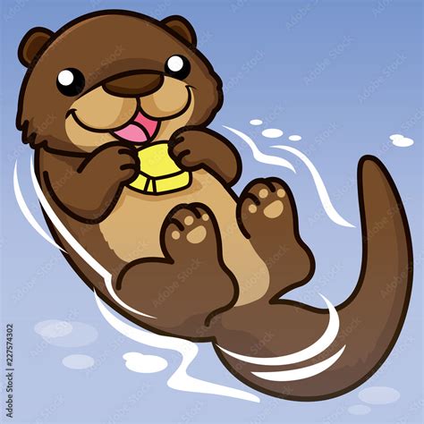 Otter Cartoon Cartoon Cute Animal Cute Stock Vector Adobe Stock