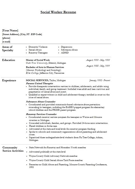 Modern Social Worker Resume ~ Template Sample