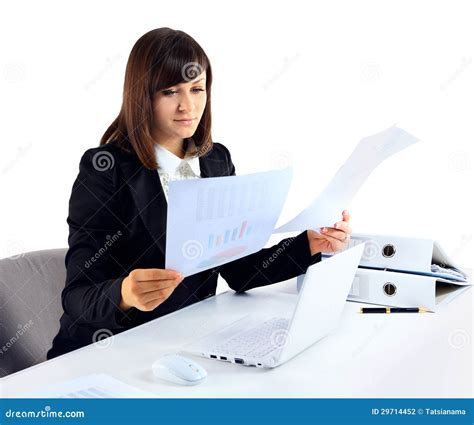 Portrait Of A Businesswoman With Paperwork Stock Photo Image Of Adult