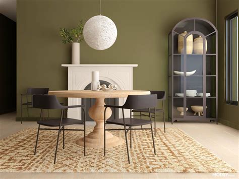 Olive Green Organic Modern Dining Room Modern Style Dining Room