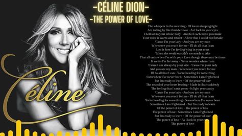 Celine Dion The Power Of Love Lyrics Youtube