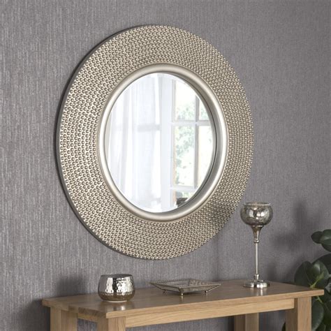 Candasa Large Round Studded Mirror Rustic Mirror