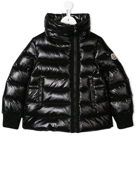 Moncler Kids Full Zip Puffer Jacket Black Zip Jackets Jackets
