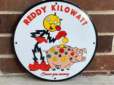 Reddy Kilowatt Porcelain Enamel Sign Etsy