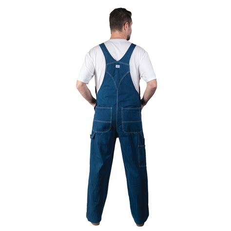 Mens Stonewashed Denim Bib Overalls Liberty