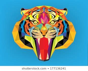 Tiger Head Geometric Style Stock Vector Royalty Free
