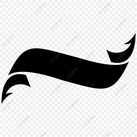 Curved Ribbon Silhouette Vector Png Curved Ribbon Banner Black Vector