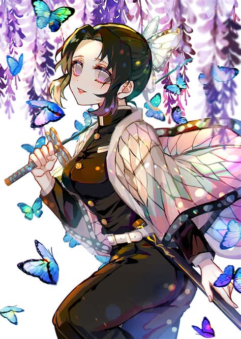 Kochou Shinobu Blue Butterflies Demon Slayer Kimetsu No Yaiba