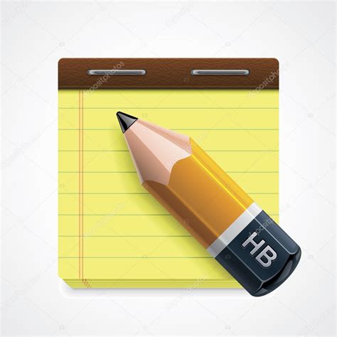 Vector Pencil And Notepad Icon Stock Vector Image By ©tele52 14575493