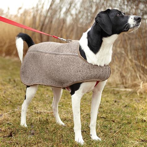 Heathered Fleece Dog Jacket Cozy Rugged Winter
