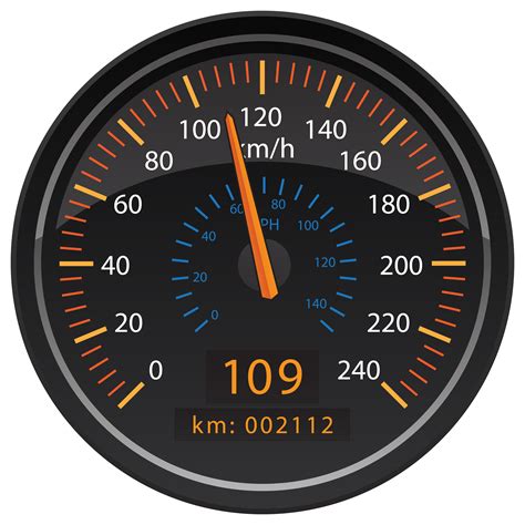 Kmh Kilometers Per Hour Speedometer Odometer Automotive Dashboard Gauge