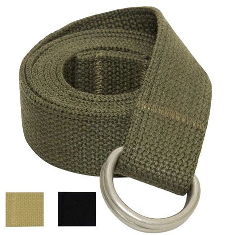 Mens Assorted Colors Thick Canvas Web Belt With D Ring Closure Herren