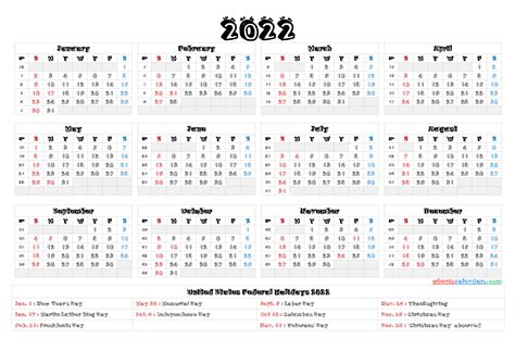 Free Printable 2022 Calendar With Week Numbers