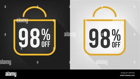 98 Percent Off Black White And Yellow Banner With Ninety Eight
