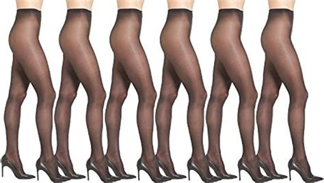 6 pack of excell ultra sheer pantyhose plus size black nylon queen size 1x 3x black