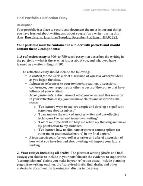 008 Reflective Essay English Example Writing And The Revision Process