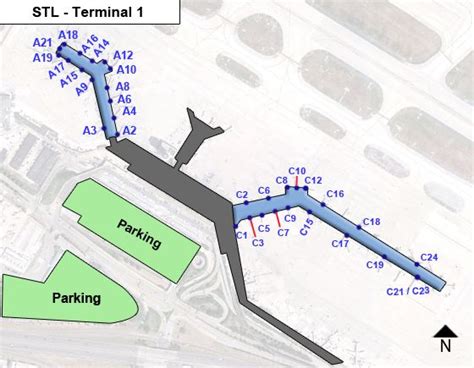 Lambert St Louis Airport Stl Terminal 1 Map