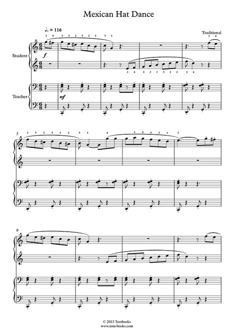 Free Sheet Music Anonymous Mexican Hat Dance Piano Solo