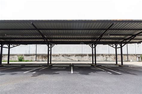 Car Park Empty Open Garage Roofoutdoor Of Parking Garage With Car And