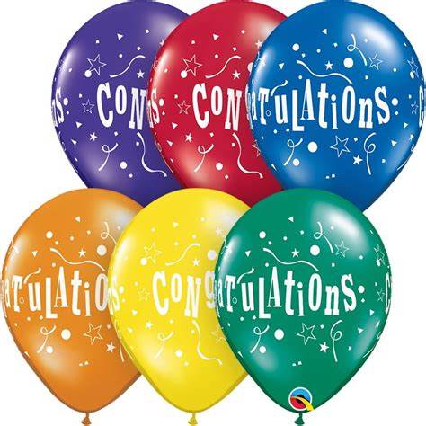 Qualatex Congratulations Stars Around 11 Latex Balloons 50 Ct