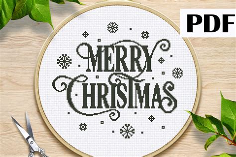 Merry Christmas Cross Stitch Pattern Pdf Graphic By Flowerembroidery