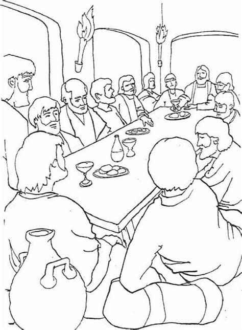 Last Supper 4 For Kids Coloring Pages Coloring Cool