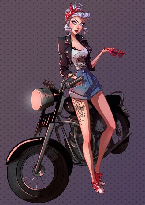 Michele Massagli On Behance Character Art Biker Girl Character