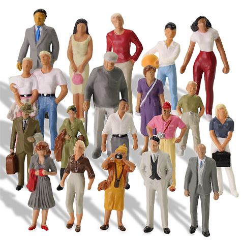 20pcs Different O Gauge People 143 Scale Painted Standing Figure P4307