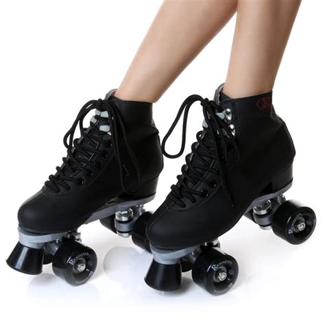 Buy Roller Skate Classic Black Double Row Skating Shoes Pulley Shoes 4 Wheel