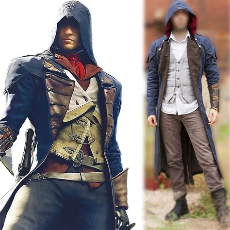 Assassin S Creed Unity Arno Dorian Denim Cloak Cosplay Costume With