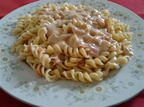 Tus Recetas Preferidas Fideos Con Salsa Blanca Y Jam N