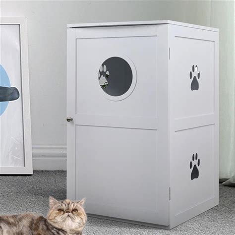 Pefilos 41 Enclosed Litter Box Enclosure Furniture Hidden Cabinetcat