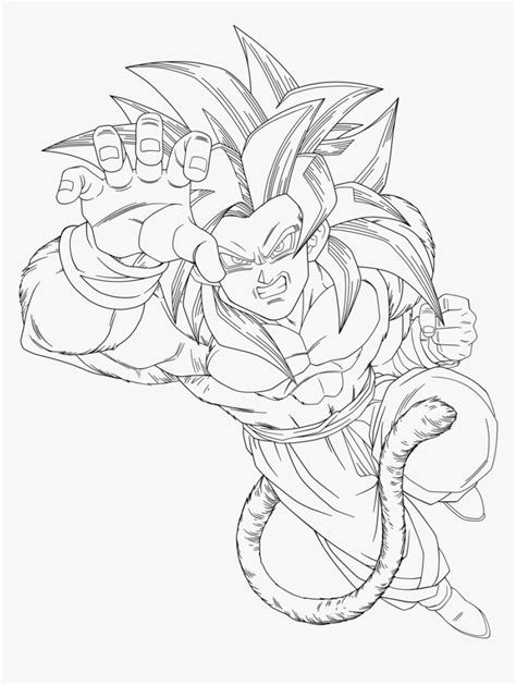 How To Draw Dbz Goku Ssj4 Sketch Coloring Page Goku Ssj4 Coloring