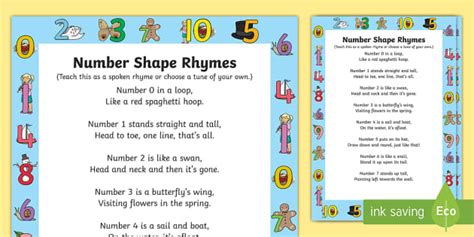 Number Shapes Rhyme Teacher Made Twinkl