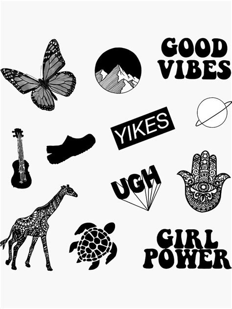 93 Aesthetic Stickers Black And White Printable Caca Doresde