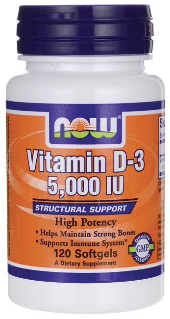 Vitamin D 3 5000 Iu 120 Softgels Now Foods