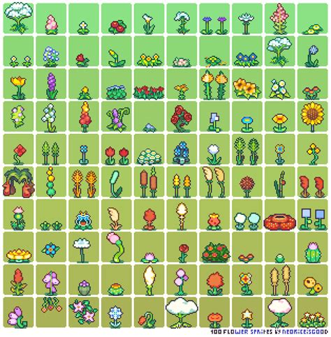 100 Flower Sprites By Neoriceisgood On Deviantart