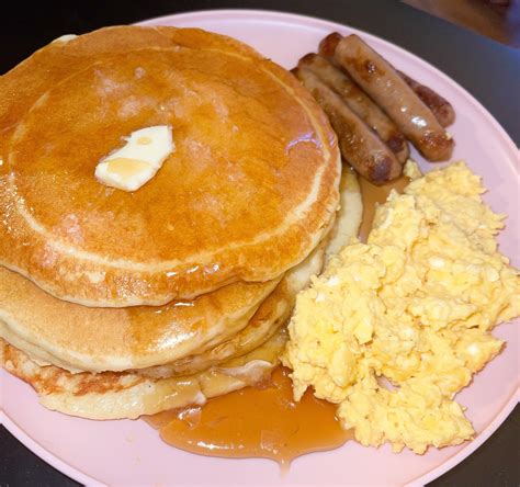 Homemade Pancakes Eggs And Sausage Rfood