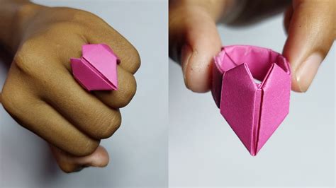 Origami Heart Ring 💍 How To Make Paper Heart Ring Youtube