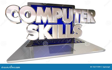 Computer Skills Computer Laptop Learning Knowledge Stock Illustration