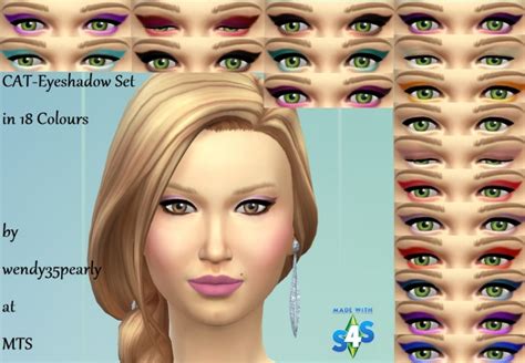 Cat Eyeshadow Set 18 Colours By Wendy35pearly At Mod The Sims Sims 4