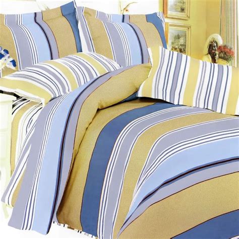 Blue And Yellow Striped Bedding Bedding Design Ideas