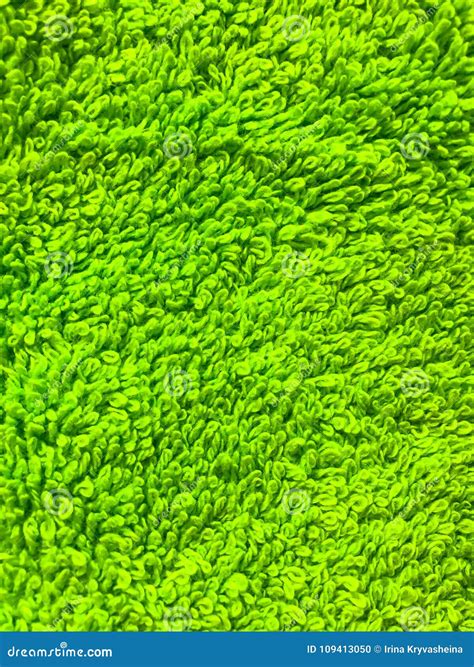 Abstract Background Of Green Terry Cloth Close Up Stock Photo Image